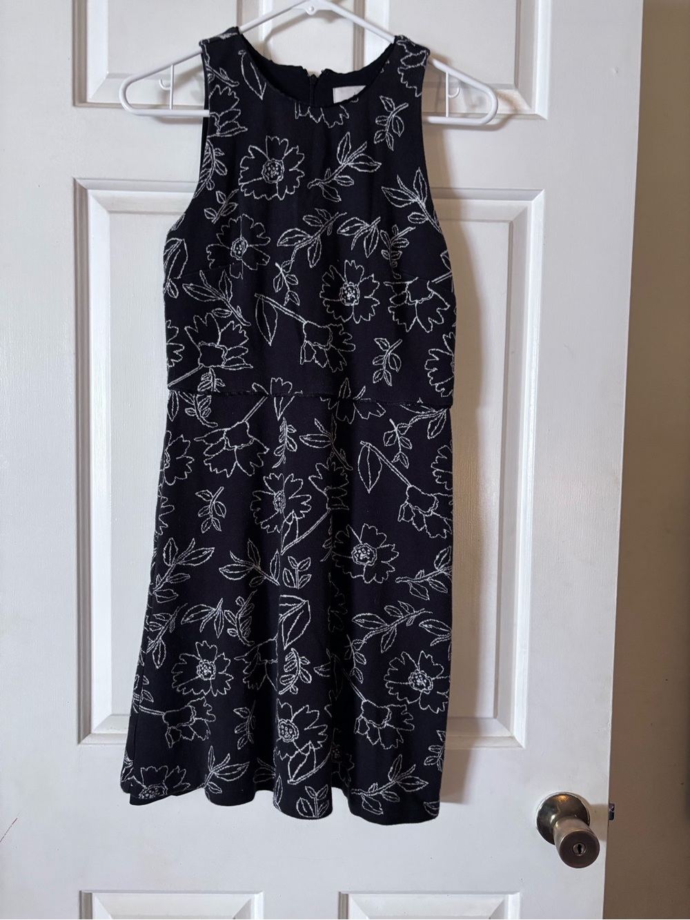 Black Floral A-Line Dress